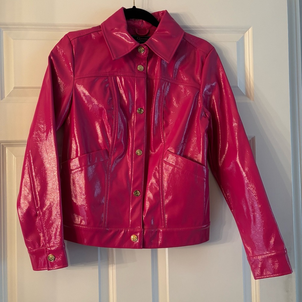 New C. Wonder Pink Faux Leather Patent Jacket